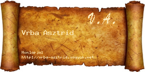Vrba Asztrid névjegykártya